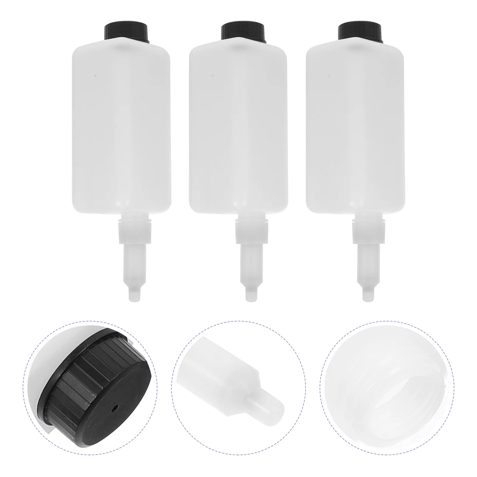 

3 Set Soap Dispenser Replacement Bottle Plastic Inner Bottles Rubber Heads