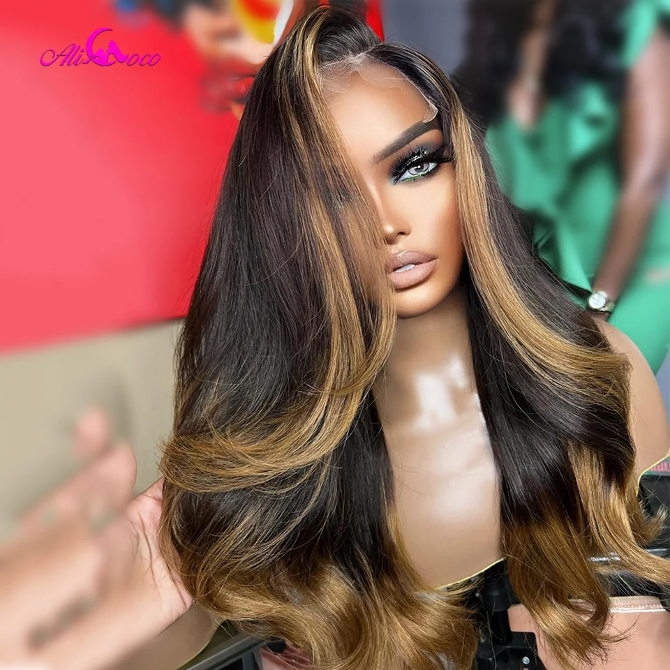 Омбре 1B 27 хайлайтер парик тела волны 13x4 13x 6 кружевные передние парики