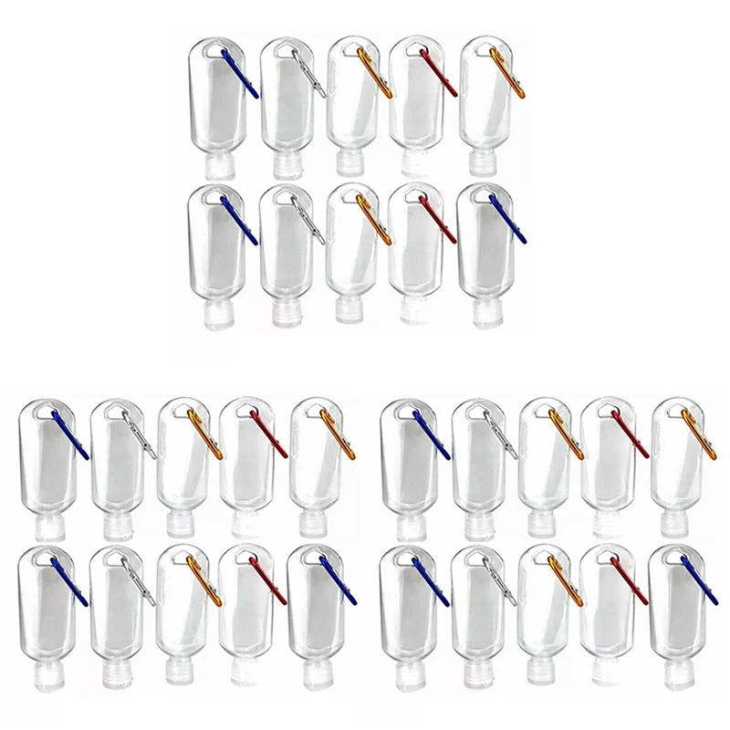 

30PC 50Ml Portable Hand Sanitizers Bottles Press Bottles Liquid/Gel Soap Dispensers Hanging Inverted Bottle For Travel