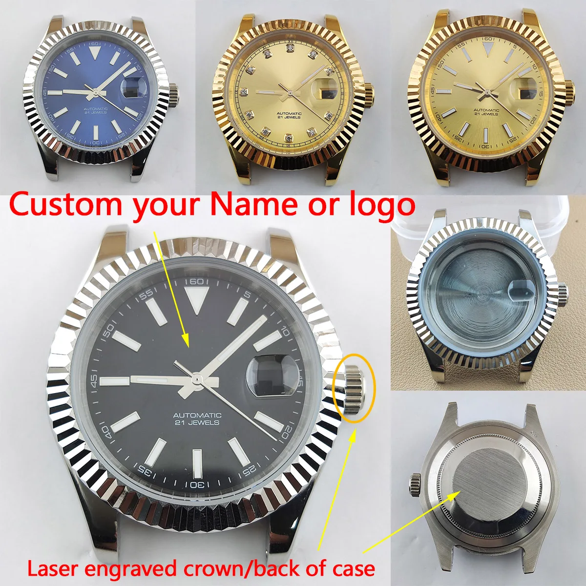 Чехол 40 5 мм для miyota8215 чехол nh35 циферблат из нержавеющей стали 904L автоматические