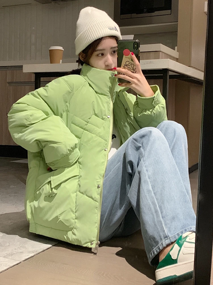 

Oversize Short Padded Jacket Women Fashion Autumn Winter Thick Puffer Coat Female Loose Solid Korean Parkas Mujer Outwear