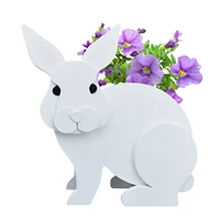 pet rabbit potted flower pot cartoon bunny diy flower pot diy plant container holder for garden home decor plants flower storage