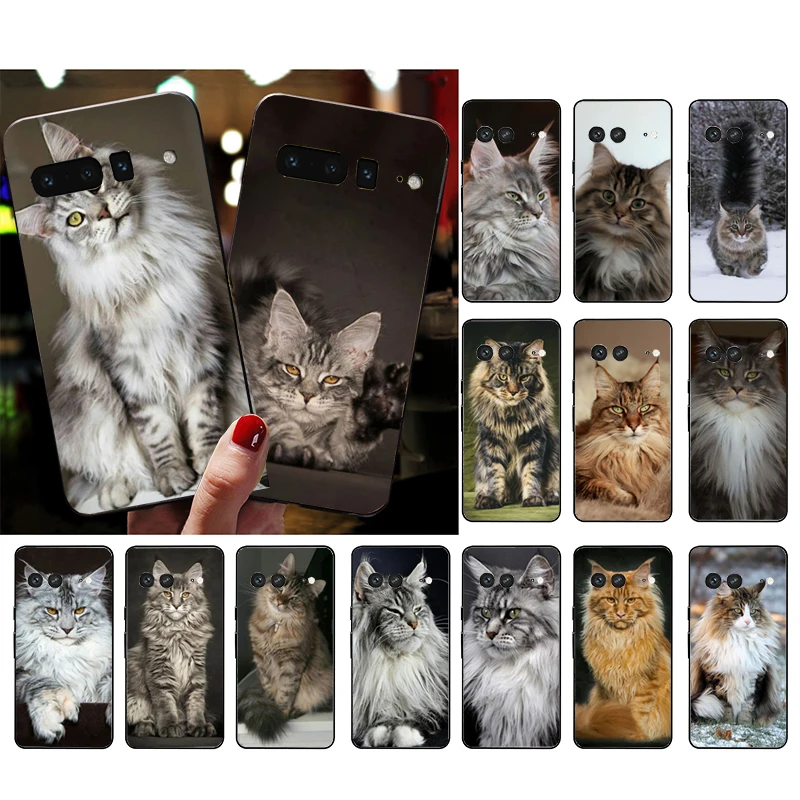 

Phone Case for Google Pixel 7 Pro 7 6A 6 Pro 5A 4A 3A Pixel 4 XL Pixel 5 6 4 3 XL 3A XL 2 XL Maine Coon Cat Funda