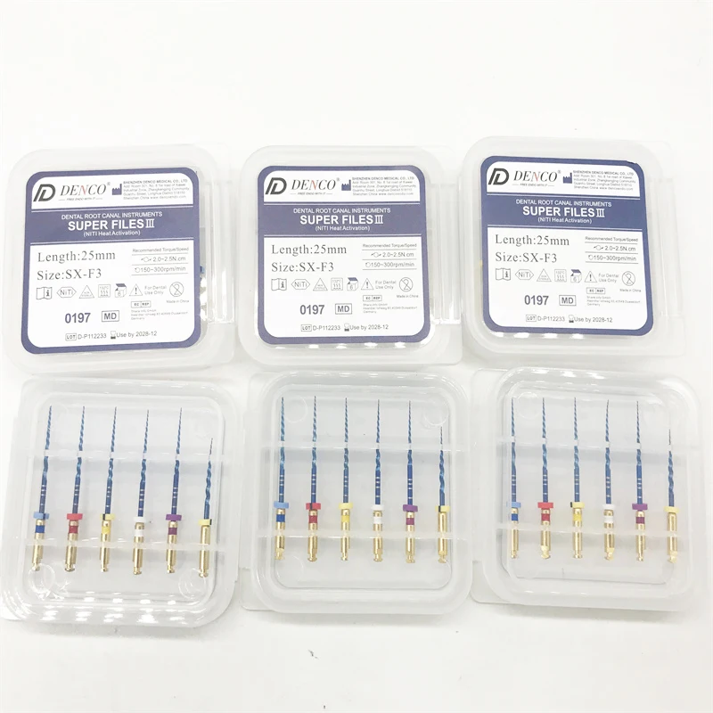 Одобренные CE стоматологические напильники Denco супер III Niti для тепловой активации