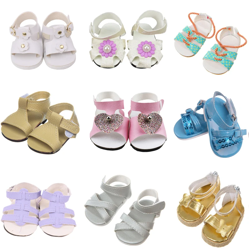 Doll Shoes Summer PU Hole Beach Sandals Fit 18 Inch Girl& 43 Cm Reborn Baby&43 Cm Nenuco Doll ,Holiday Gift For Children