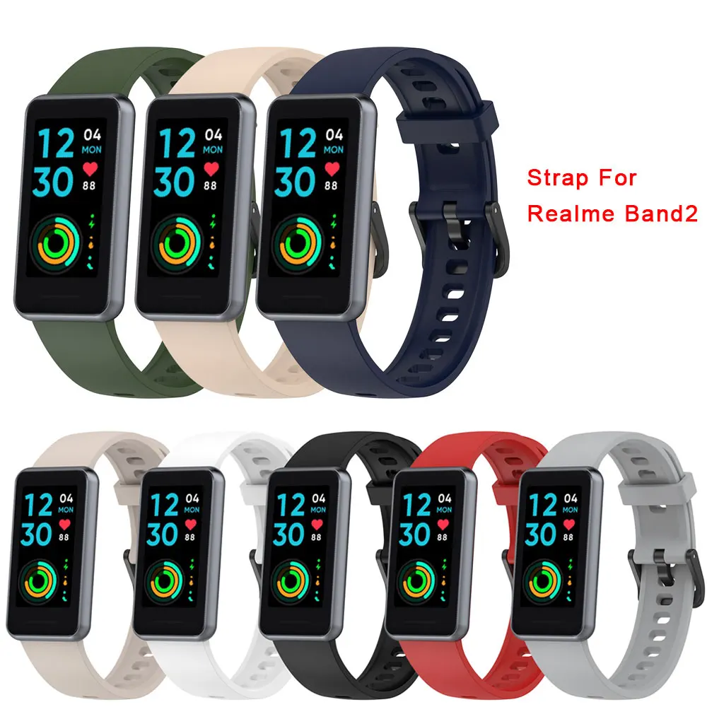 

For Realme Band 2 Soft Silicone Strap Replacement Bracelet Wristband Sport Watch Strap Correa For Realme Smart Band2 Accessories
