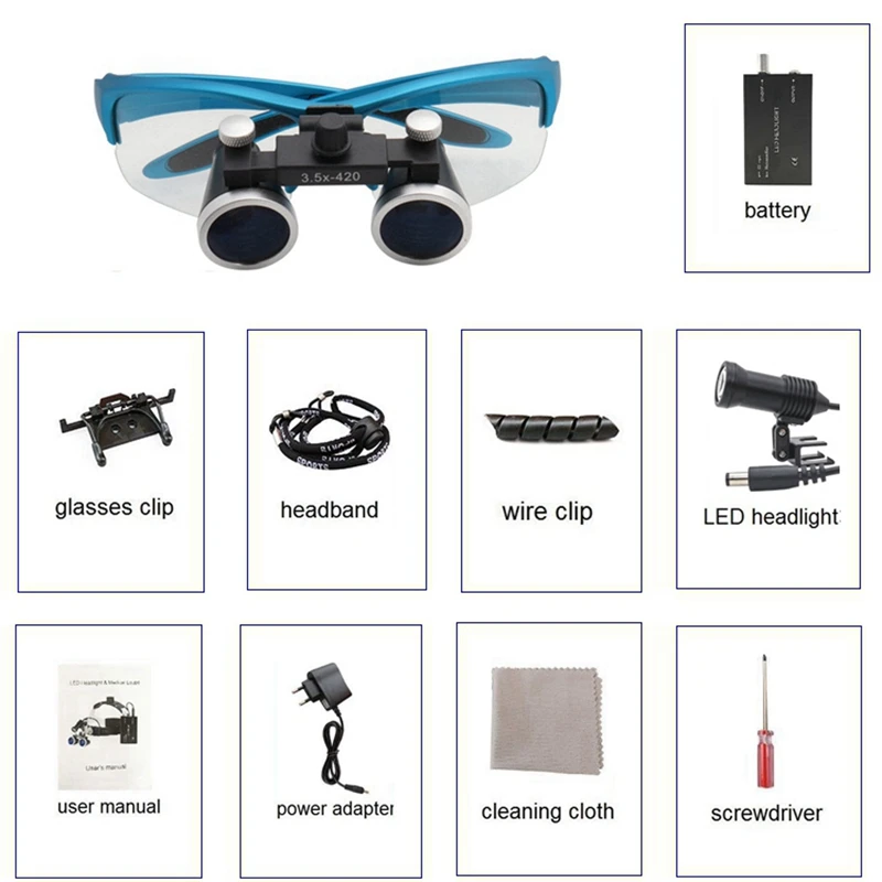 Медицинские магнитные хирургические увеличительные очки 2 5x/3 5x Лупа с 5 Вт