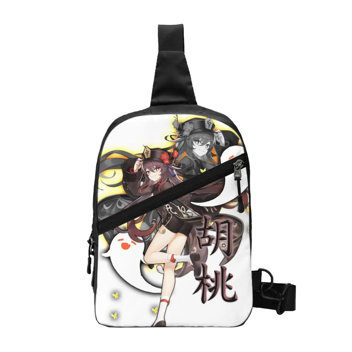 

Genshin Impact Hu Tao Shoulder Bag Boy namecard papilio charontis hutao Trip Chest Bags Vintage Phone Running Handbags