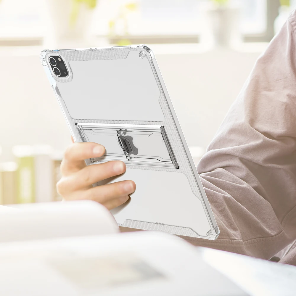 

Transperant Clear Case For iPad Pro 12.9 2020 2021 2022 PC Stand Cover With Pencil Holder fundan for Ipad 10th 10.9 10.2 Capa