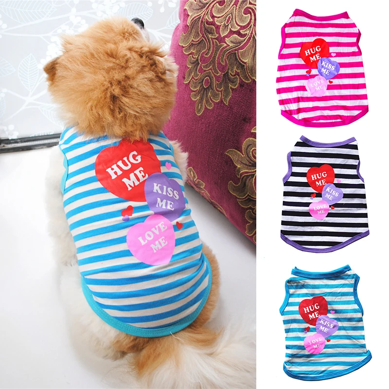 

Cute Dogs Clothes Pet Dog Striped Breathable Basketball Jersey Letter Print Cat Spring Summer Soft Thin Vest T-shirt Pet Costume