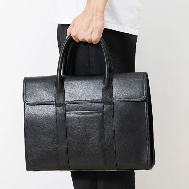 

AETOO Popular men's handbag Leather business fashion computer bag large capacity business travel briefcase