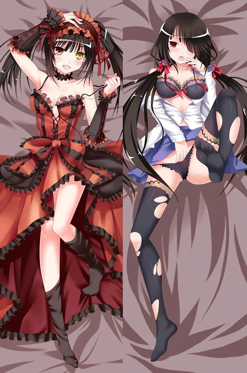 60x180cm Japanese Anime DATE A LIVE Tokisaki Kurumi Dakimakura Otaku Male Cushion Cover Peachskin Fullbody Throw Pillow Case |