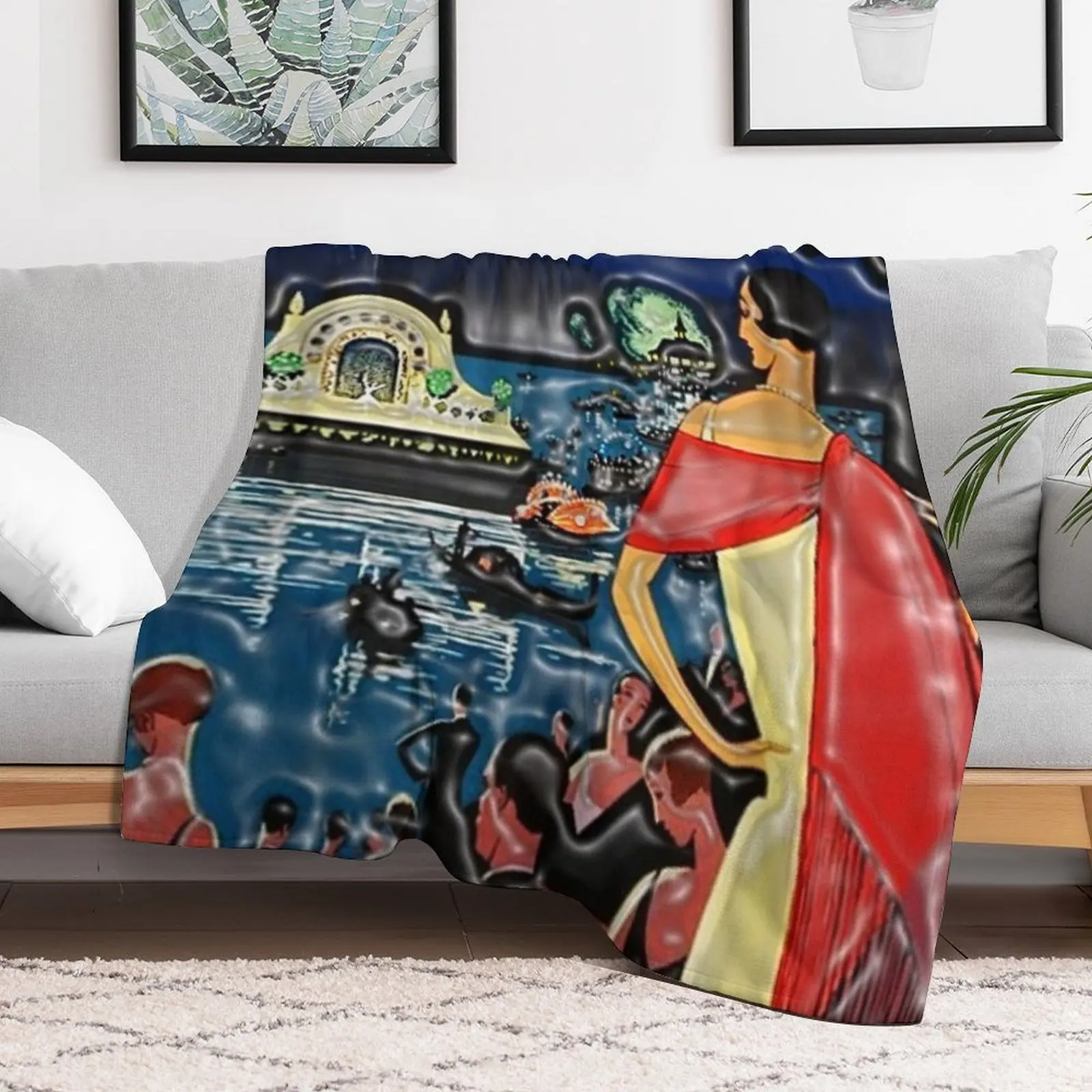 Винтажный литограф Vichy French Comite Des Fetes 1926 года рекламный настенный художественный