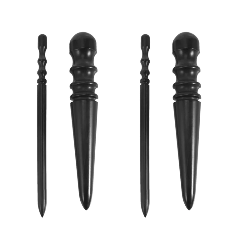 

Promotion! 4 Pcs Leathercraft Slicker Round Burnisher , Ebony Wood Leather Burnisher Leather Slicker Tool