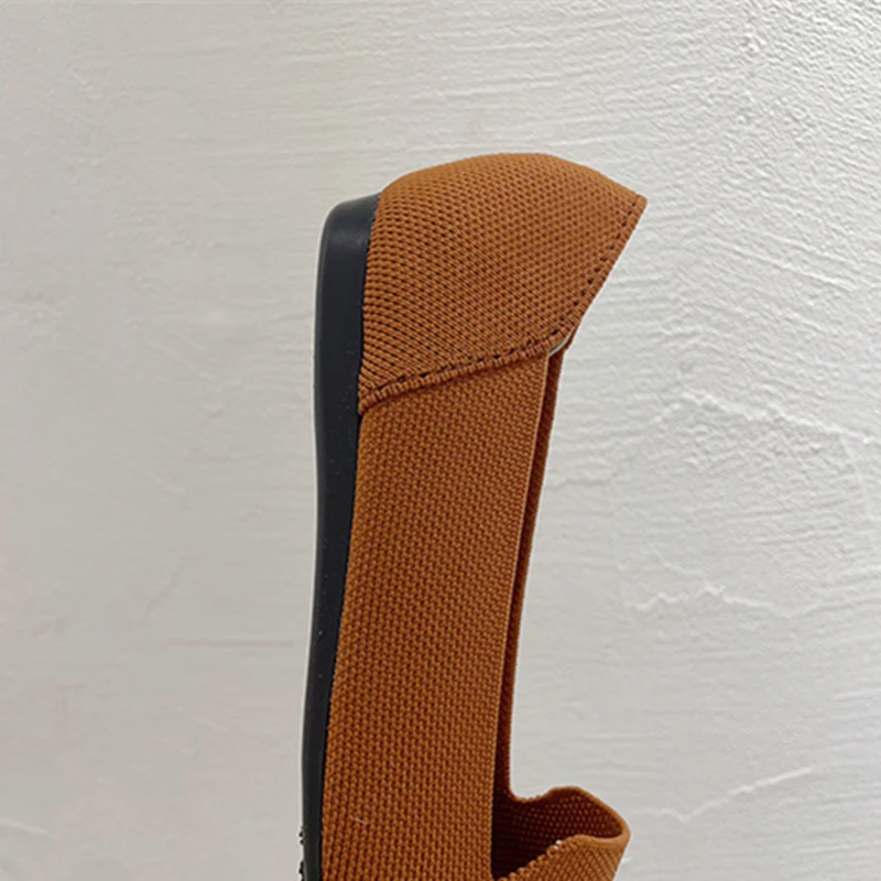 Casual Knitted Shallow Mouth Flat Shoes Woman Ballerina All-match Temperament Round Toe Women's Loafer Single Shoe Zapatos Mujer