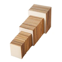 unfinished wooden squares pieces wood blanks cutouts for diy crafts slices painting staining coasters home decoration supplies