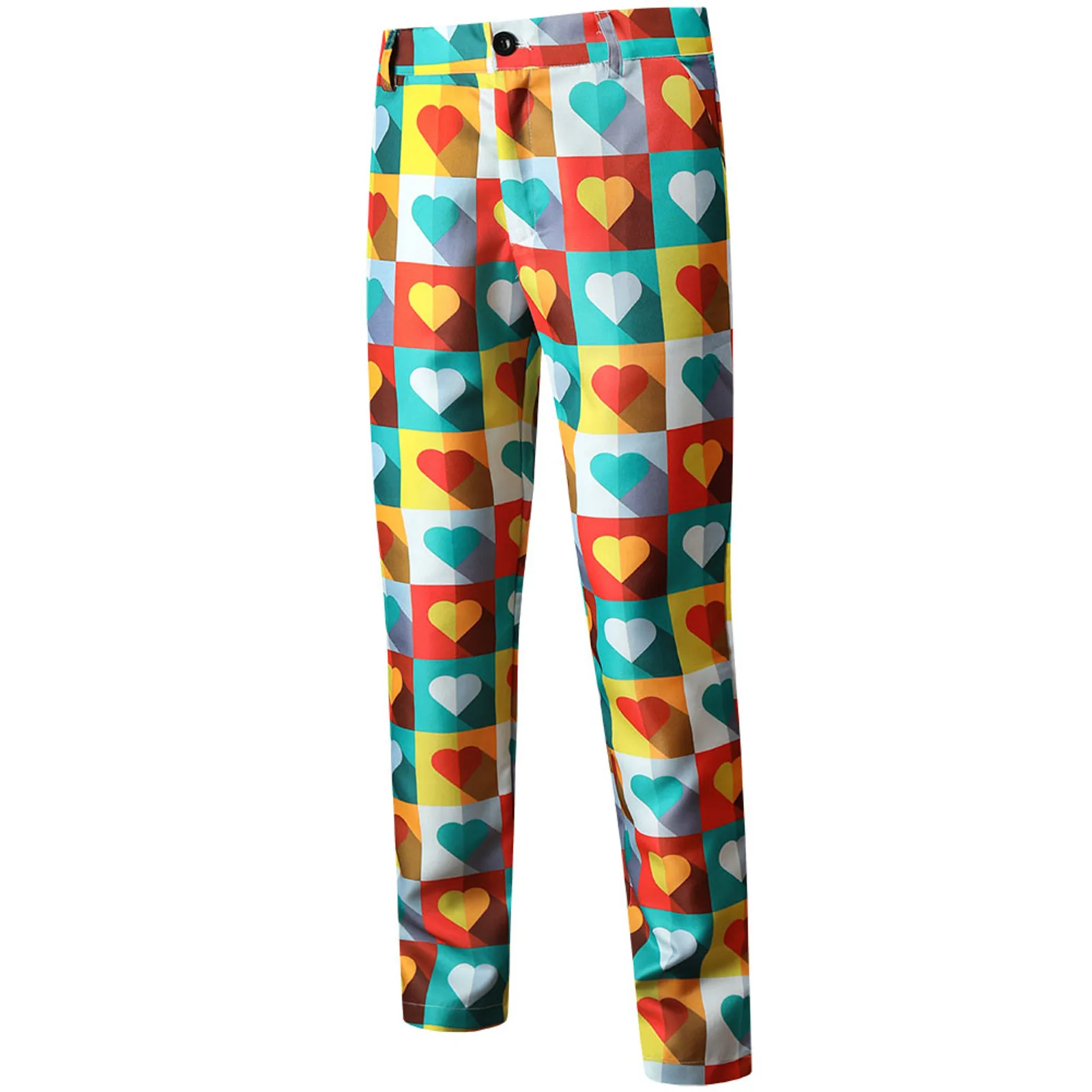 

Suit Printed Casual Pants Zipper Zipper Men's Button Fashion Men's pants