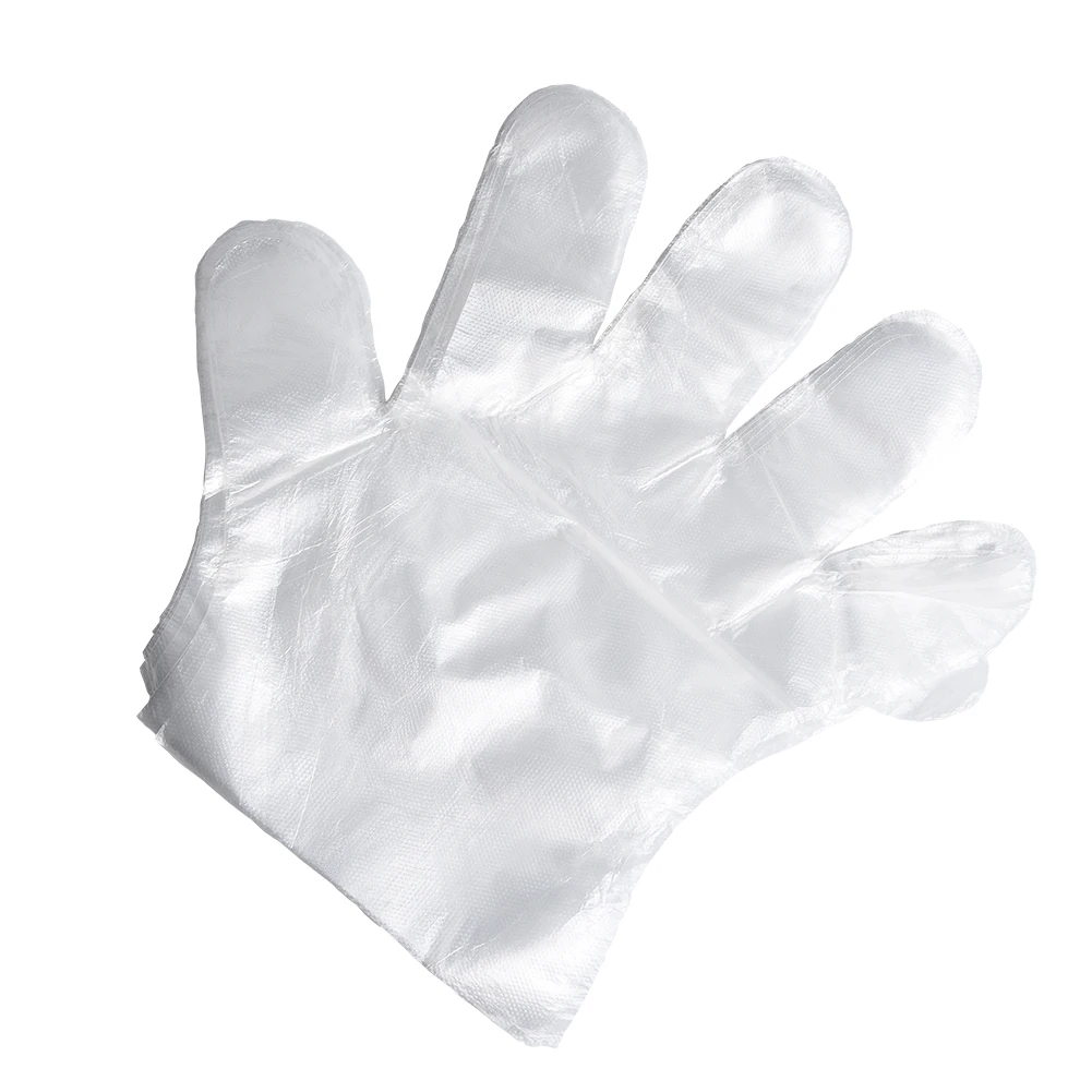 

100pcs Food Grade Transparent Disposable Gloves Transparent Waterproof Disposable Kitchen Plastic Gloves Multifunctional