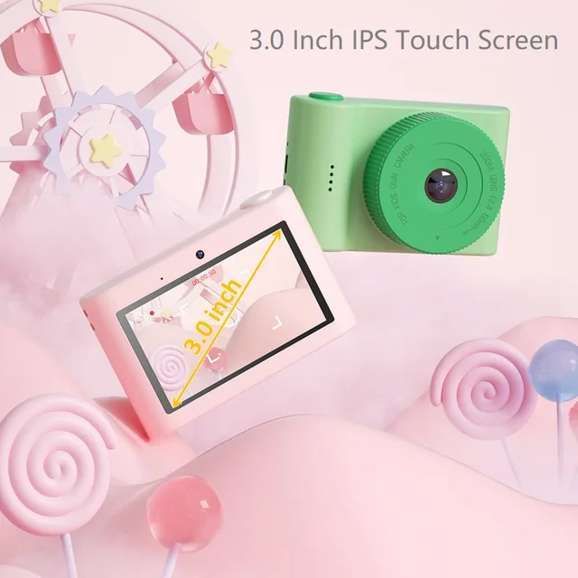 Kids Digital Camera 1080p Photo Video Camera Children 3.0 Inch Touch Screen Camcorder Cameras 48M Pixels Cute Toy Christmas Gift 3