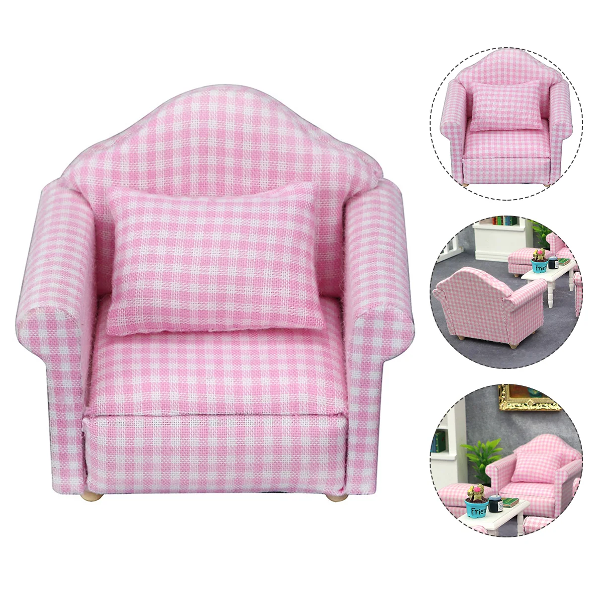 

1 Set Miniature Sofa with Pillow Mini Sofa Mini Supplies