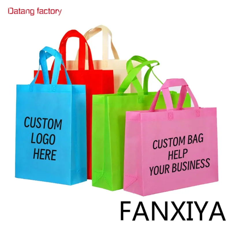 

Friendly reusable grocery recycled eco bag pp nonwoven bags laminated non woven fabric carry shopping bag with custom print logo