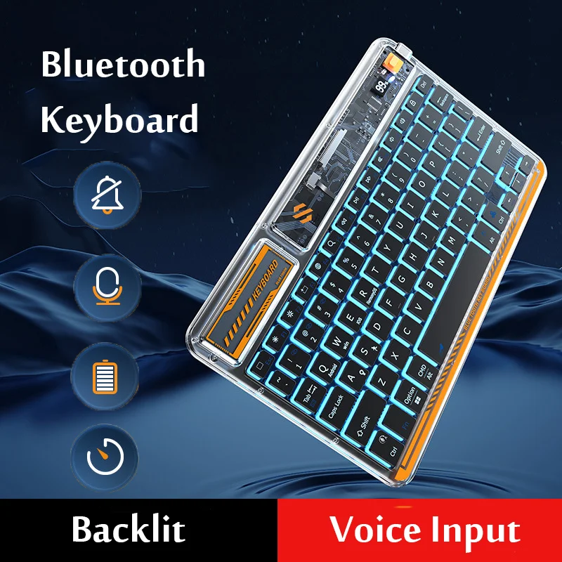 

Wireless Bluetooth Keyboard With Voice Input Silent Type-C Keyboards Mini RGB Backlit Keyboard For iPad Huawei Xiaomi Windows PC