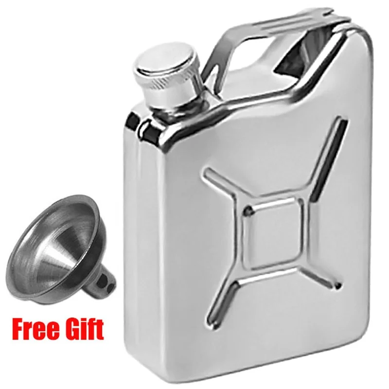 

2pcs/set Stainless Steel Hip Flask with Funnel - Portable 5 oz Flagon for Whiskey, Wine, and Liquor - Personalized Men's Gift -