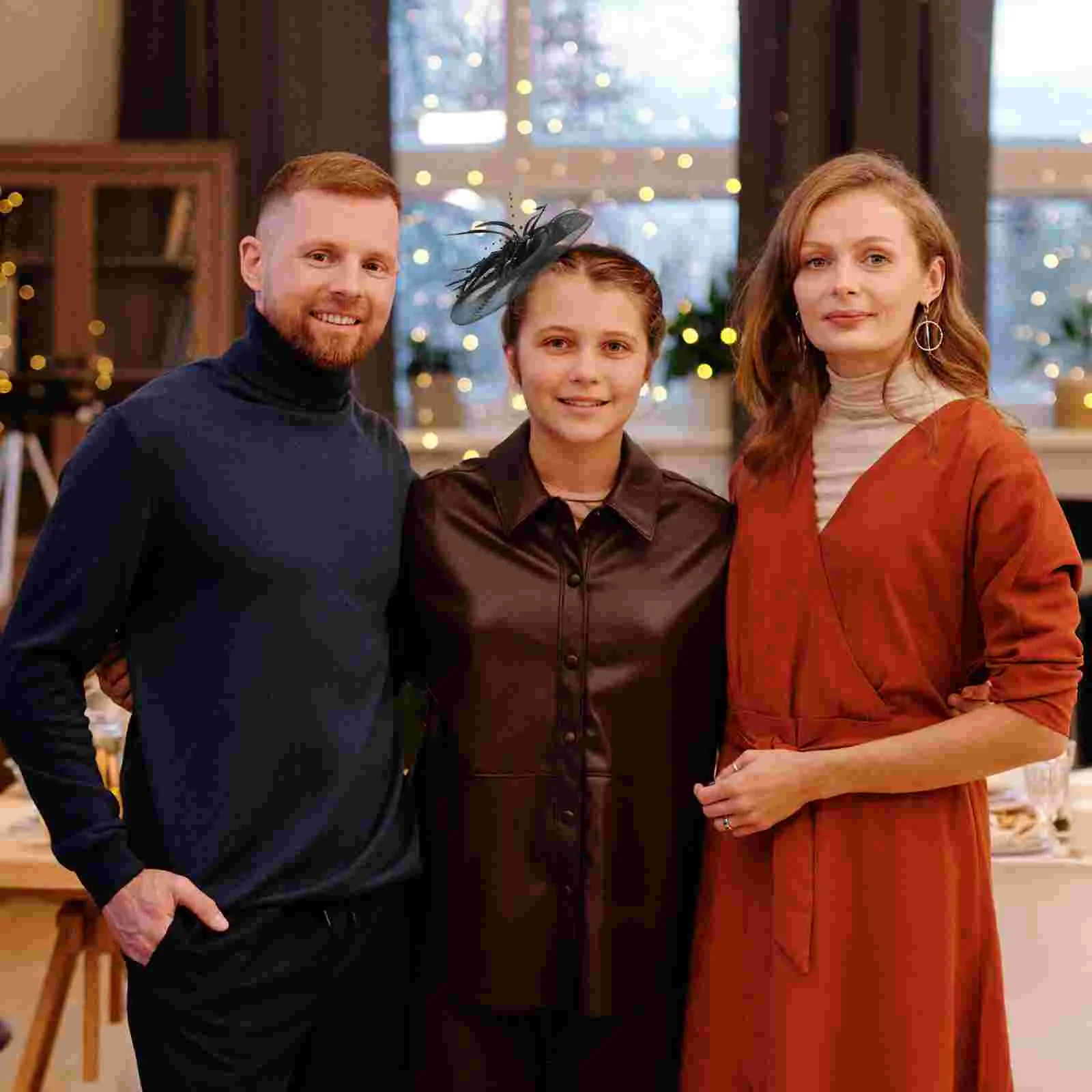 Розовые банты для волос сетчатая повязка на голову с перьями вечерние головные