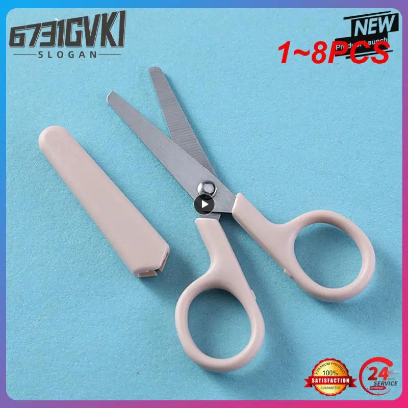 

1~8PCS Mini White Color Scissor INS Style Portable Stainless Steel Blade Cutter for Paper Handwork Stationery Office School Gift