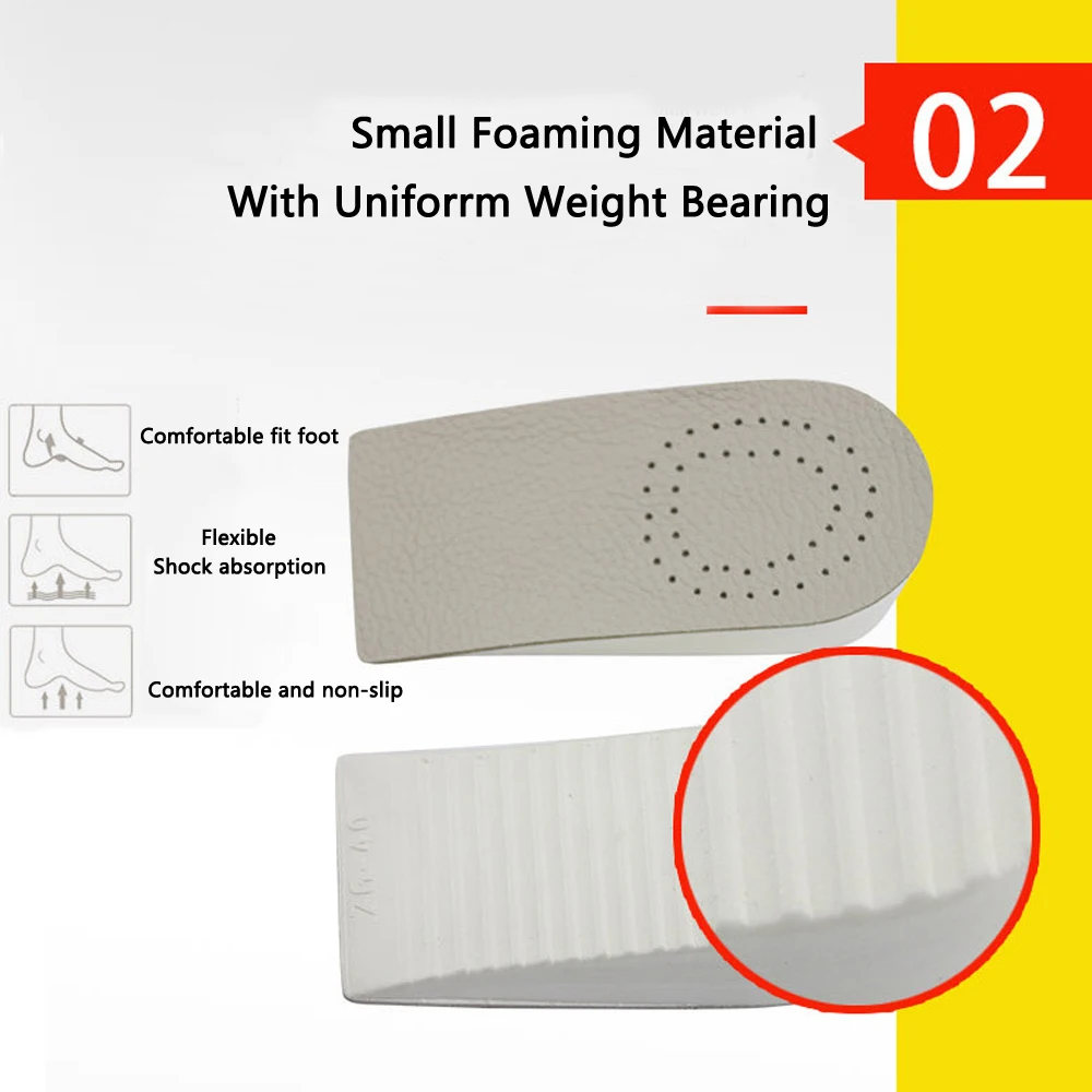 Invisible Height Increase Insoles for Men Women Shoes Heel Inserts Lifting Heightening Half Insoles for Feet Taller Shoe Pads