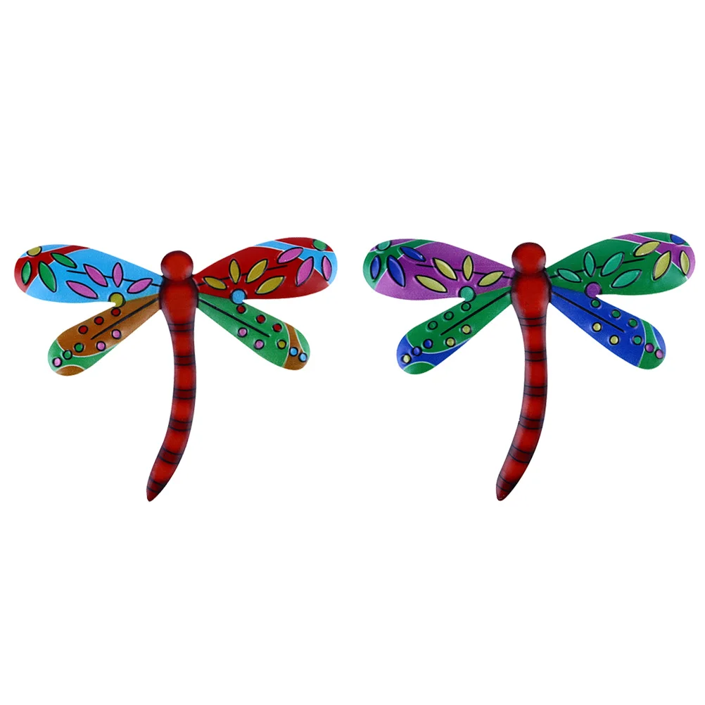 

2 Pcs Outdoor Iron Dragonfly Wall Decoration Home Decorations Sculpture Hanging Crafts