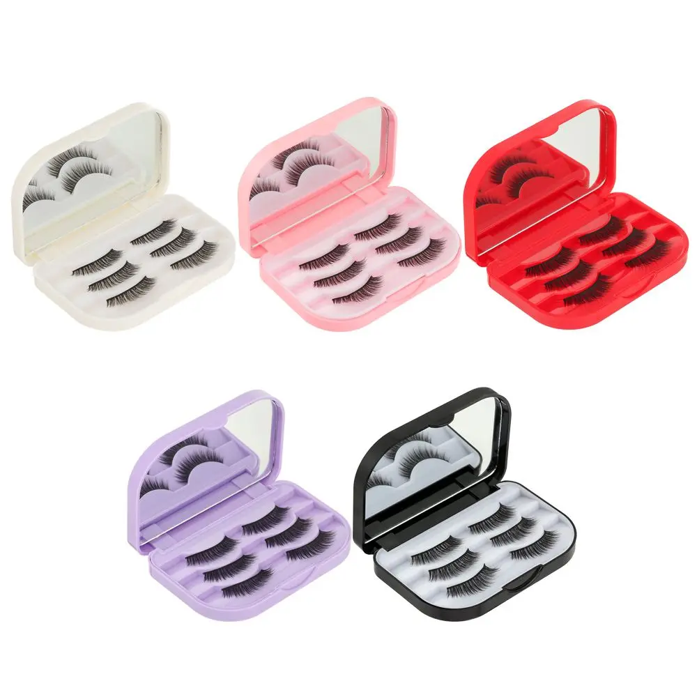

Storage Case Portable Makeup Mirror Eyelashes Box 3 Layer False Eyelashes Storage Box Empty Storage
