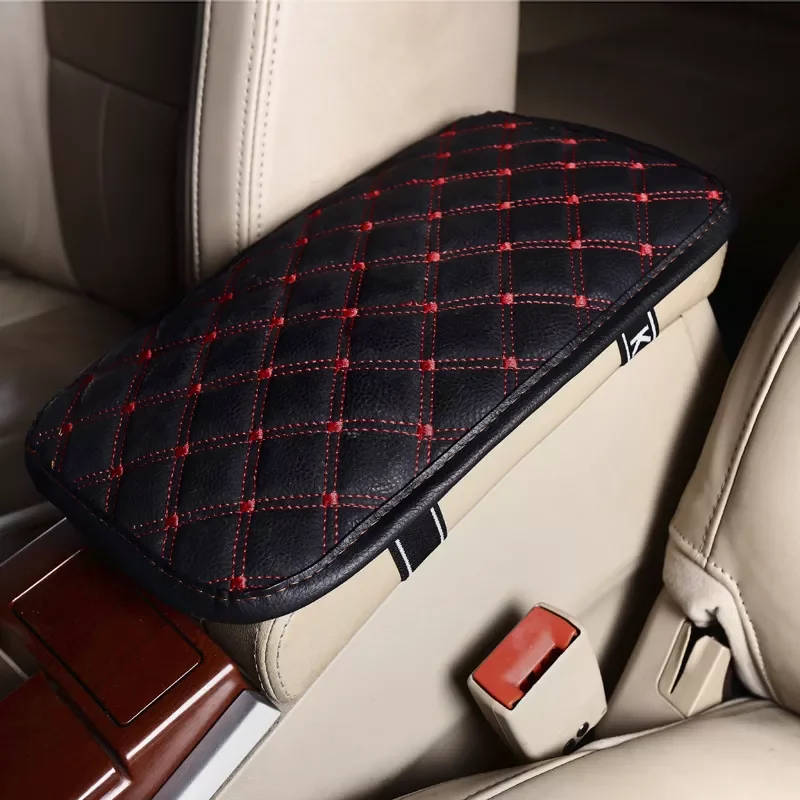 

Leather Car Armrest Pad Covers Universal Center Console Auto Seat Armrests Box Pads Black Armrest Storage Protection Cushion