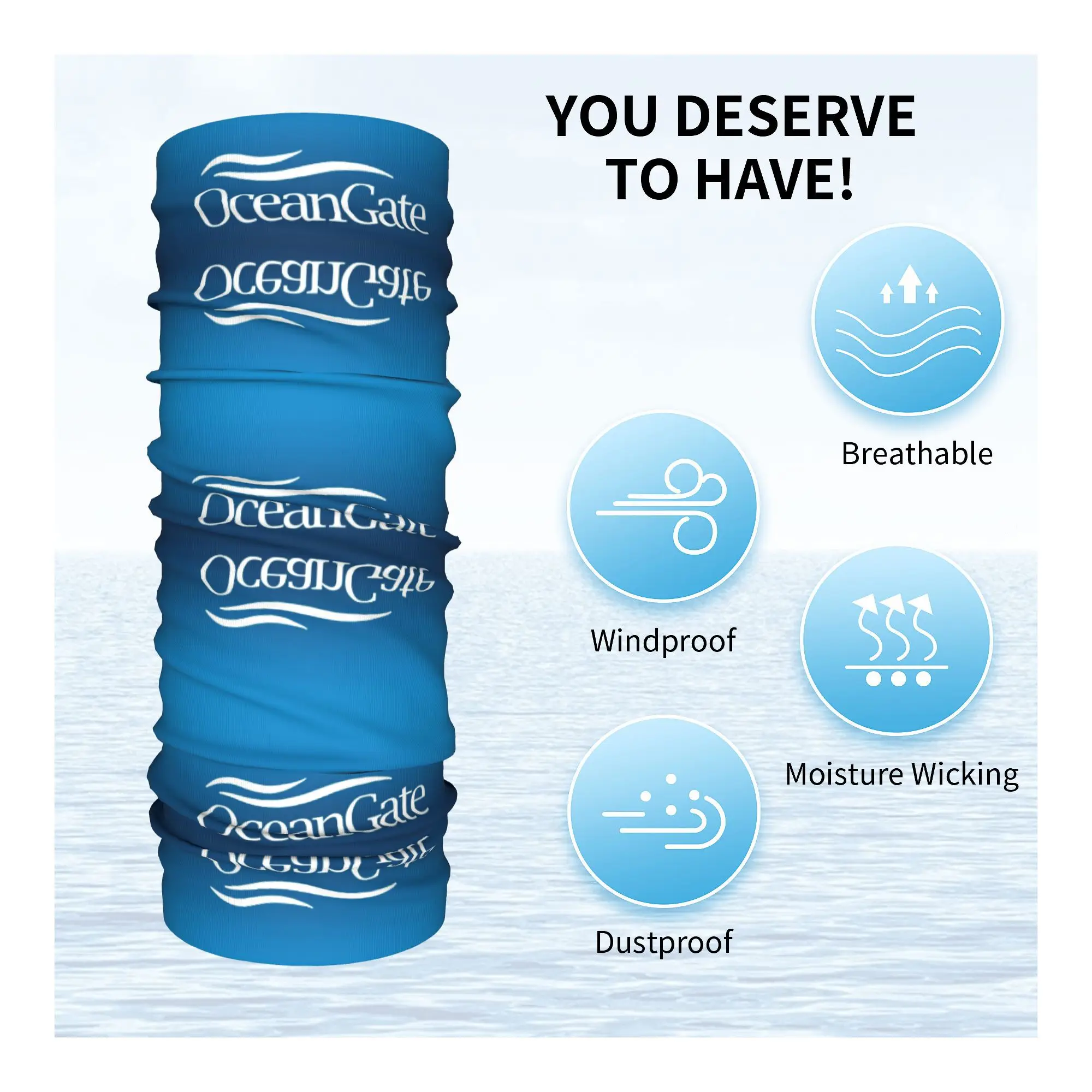 Пользовательские OceanGates Expeditions Морской логотип Бандана для шеи Теплый мужской и