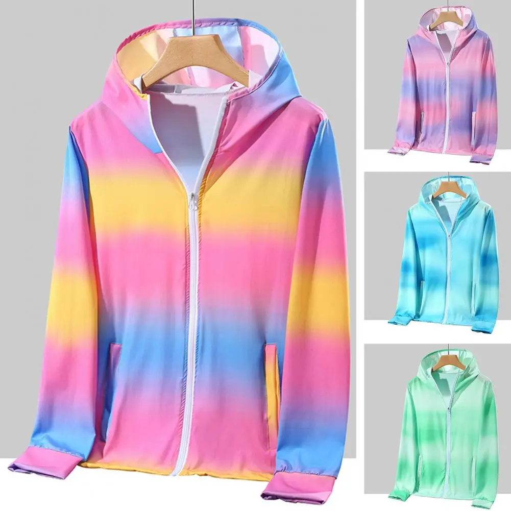 

Summer Jackets Women Tie Dye Style Unisex Coats Female Casual Sunscreen Clothing Ultrathin Rainproof Fishing Sun Protection Coat