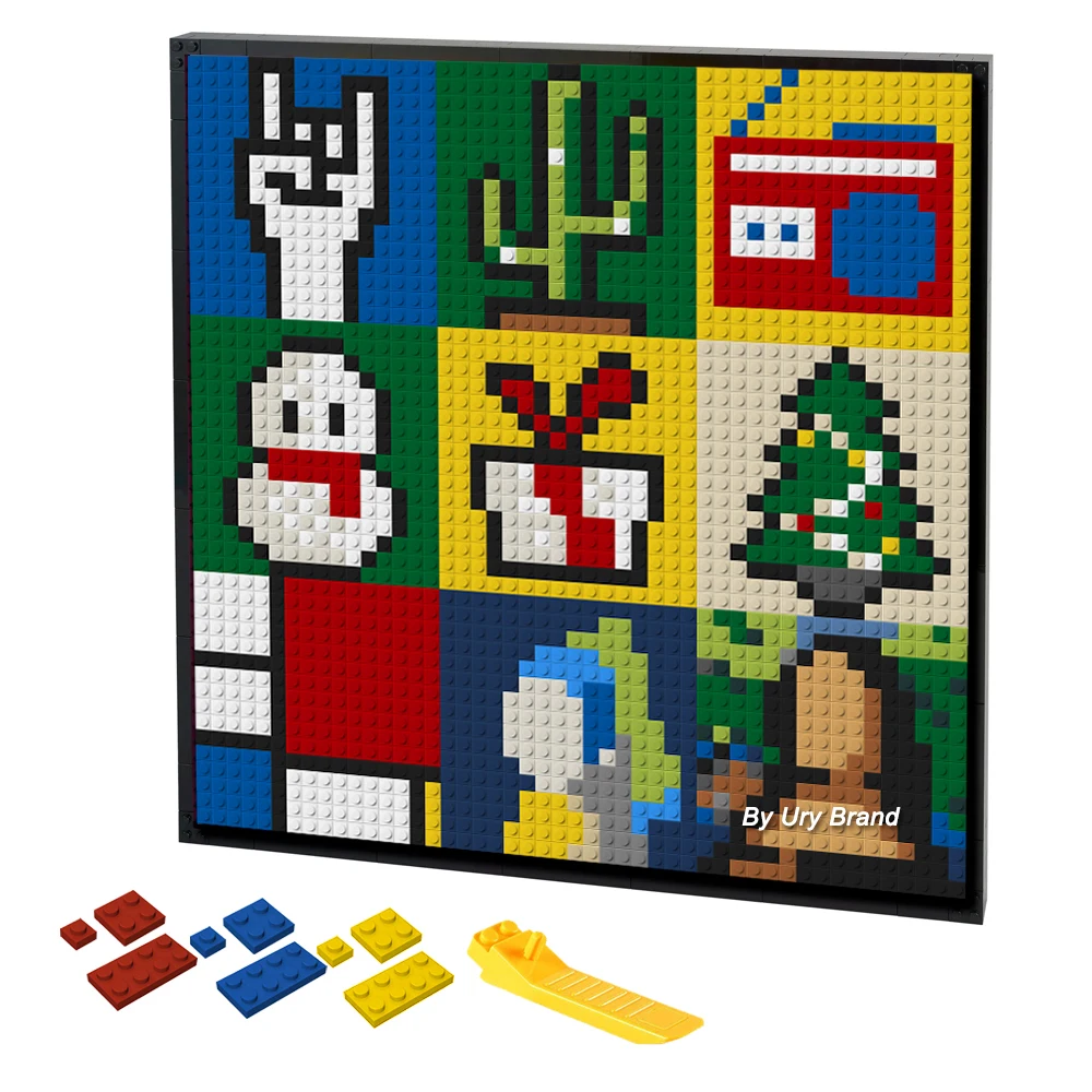 256PCS Pixel Art Room Decorative Painting Cartoon Pets Easy Pattern Design Mosaic Pop DIY Frame By Building Blocks Toy Gift Idea