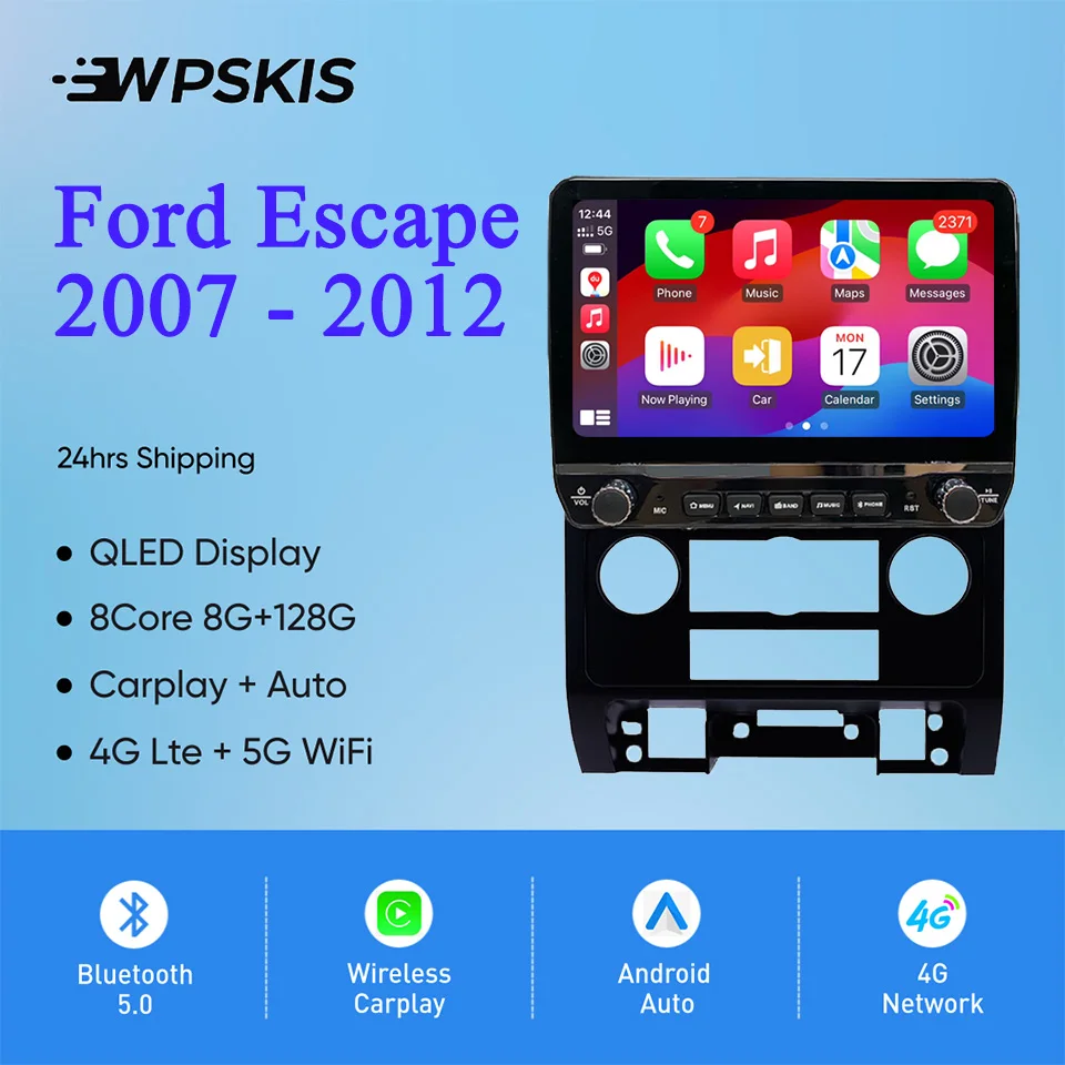 

Android 14 128 ГБ для Ford Escape 2007 2009 2012 Авторадио Видео Музыка Мультимедиа DVD Кассета GPS Navi Магнитофон 4G Sim WiFi