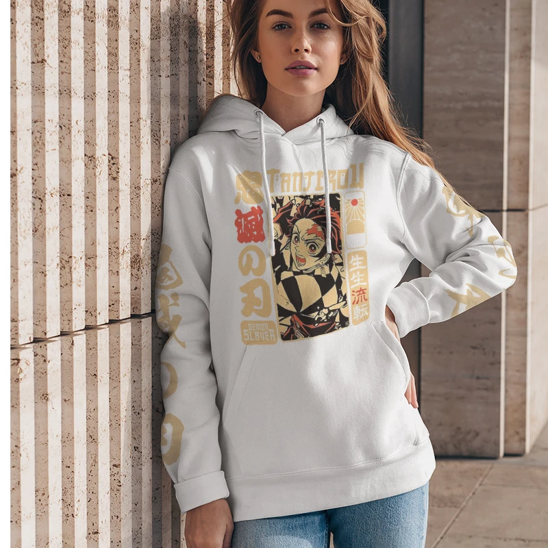 

Youth Fashion Men's Clothing 2022 Demon Slayer Hoodie Autumn Winter Fleece Loose Version Harajuku Zip Hoodie Oversize Men Coat