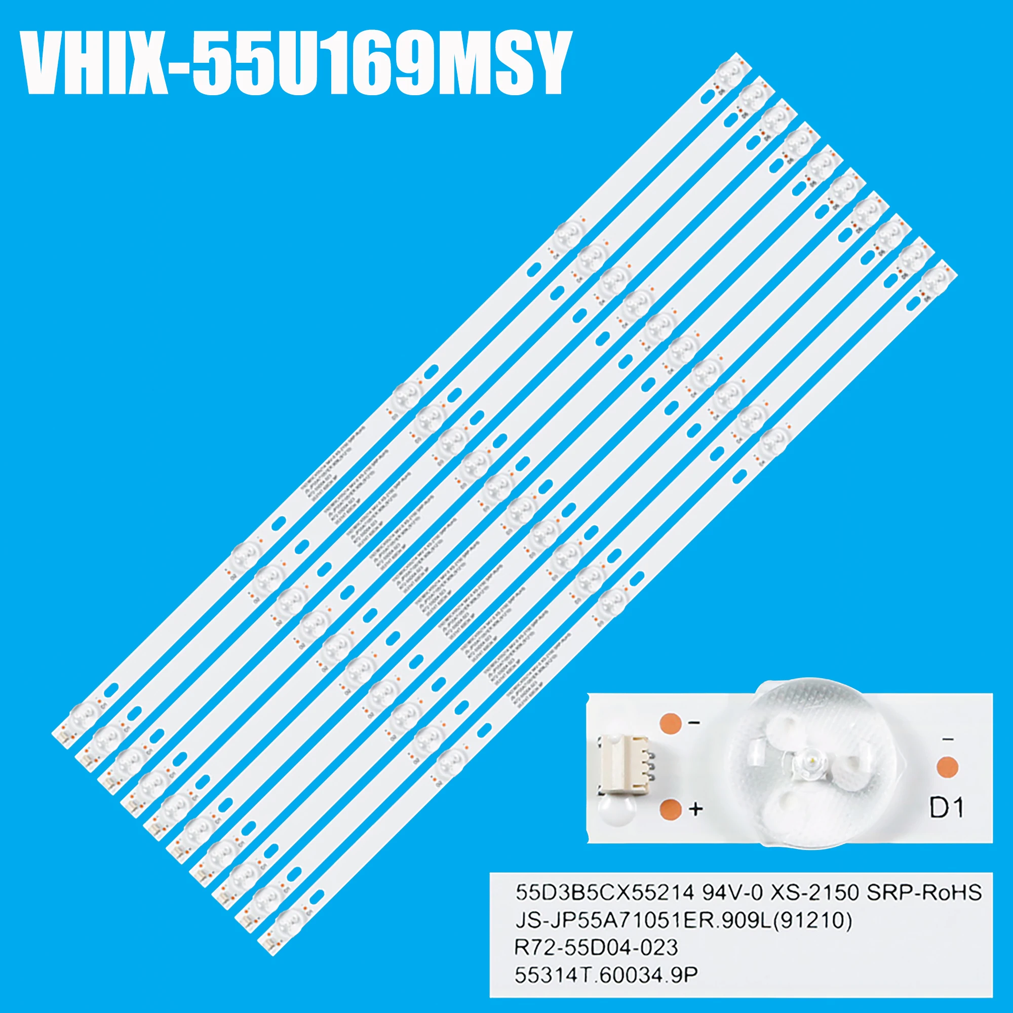 Светодиодная лента подсветки для 55 телевизора K55DLJ10US TDSISTEM VHIX-55U169MSS VHIX-55U169MSY R72-55D04-023