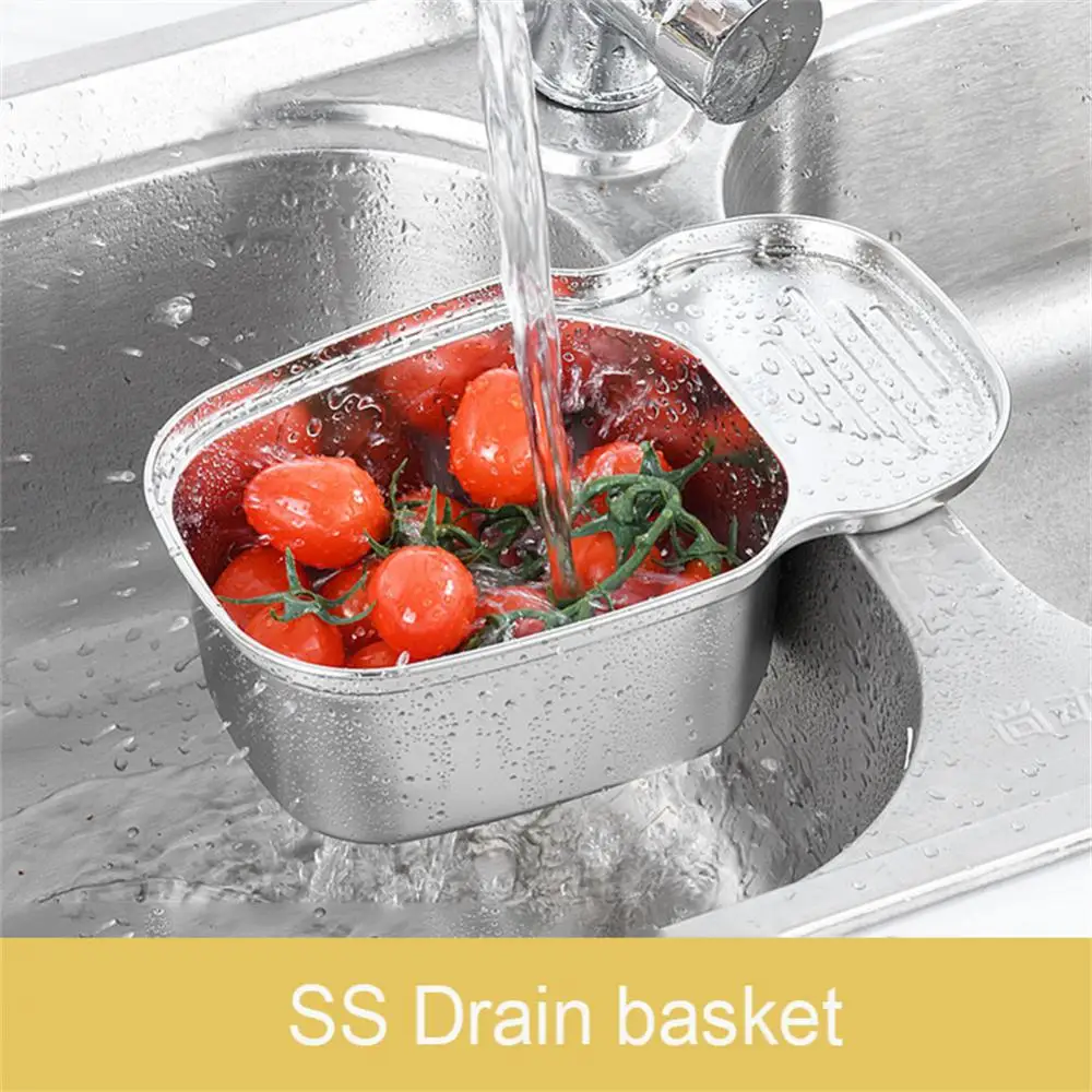 

Kitchen Sink Strainer Basket Multipurpose Corner Sink Strainer Food Catcher Leftovers Storage Stainless Steel Drain Basket
