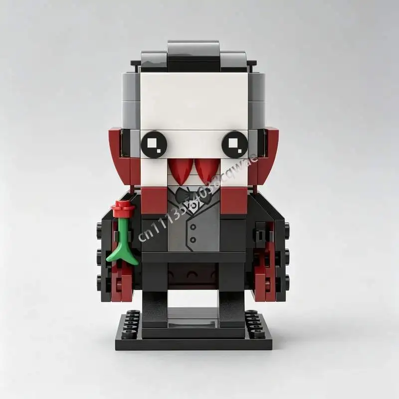 Фото Набор из 152 деталей: Классический персонаж-вампир Brickheadz, модель MOC, строительные блоки, DIY-конструктор, развивающая игрушка, коллекционный набор для демонстрации, подарки на праздники №3