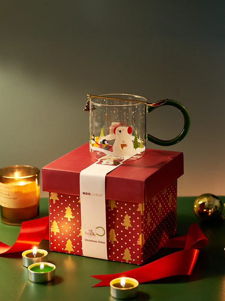 

Christmas Cup Water Cup Good-looking Cup Female Series Gift Gift Box Mug Gingerbread Man Glass Cup