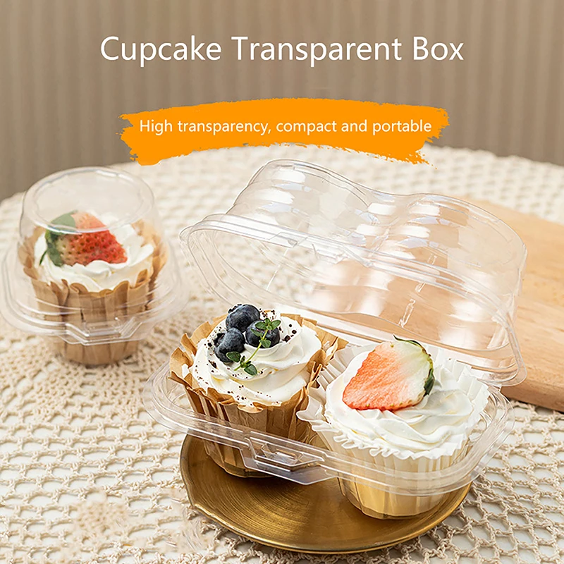 20pcs Transparent Stackable Single Cupcake Container Cupcake Carrier Single Cupcake Container Compartment Cupcake Container