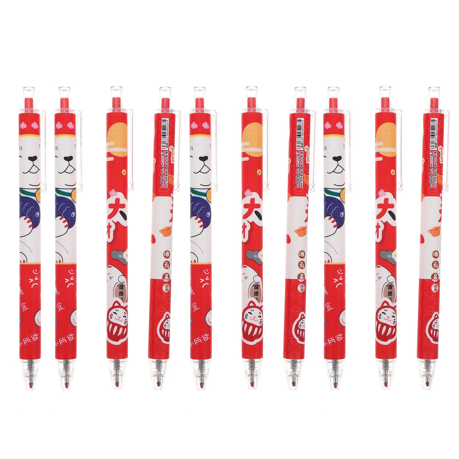 

10Pcs Lovely Ballpoint Pens Students Press-Type Pens Office Writing Pen (Random Style)
