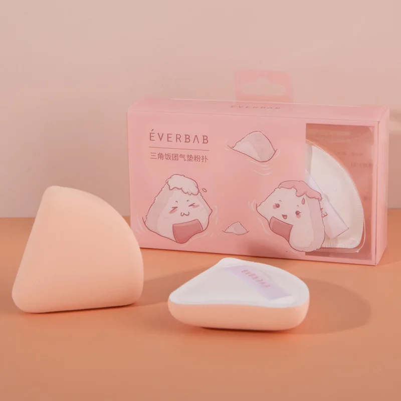

1 Box of 2 Pieces Triangular Air Cushion Puff Soft Texture Do Not Eat Powder Dry and Wet Dual Use. Beauty Sponge Makeup Puff