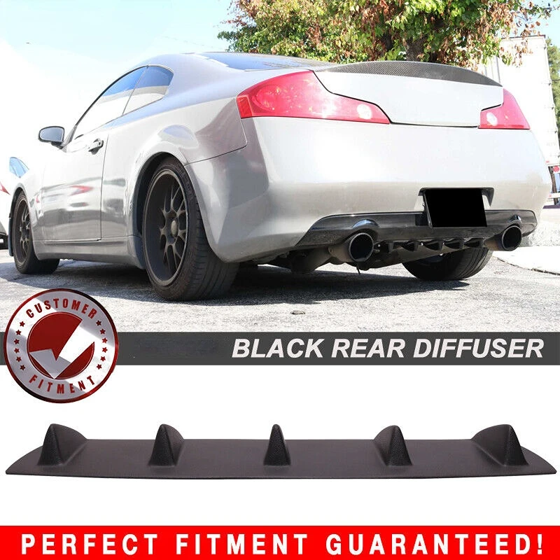 LAICY for Infiniti G35 2Dr Coupe 2003-06 Lower Rear Body Bumper Lip Diffuser 5 Fin Shark Deflector Spoiler Kit Black Car-Styling