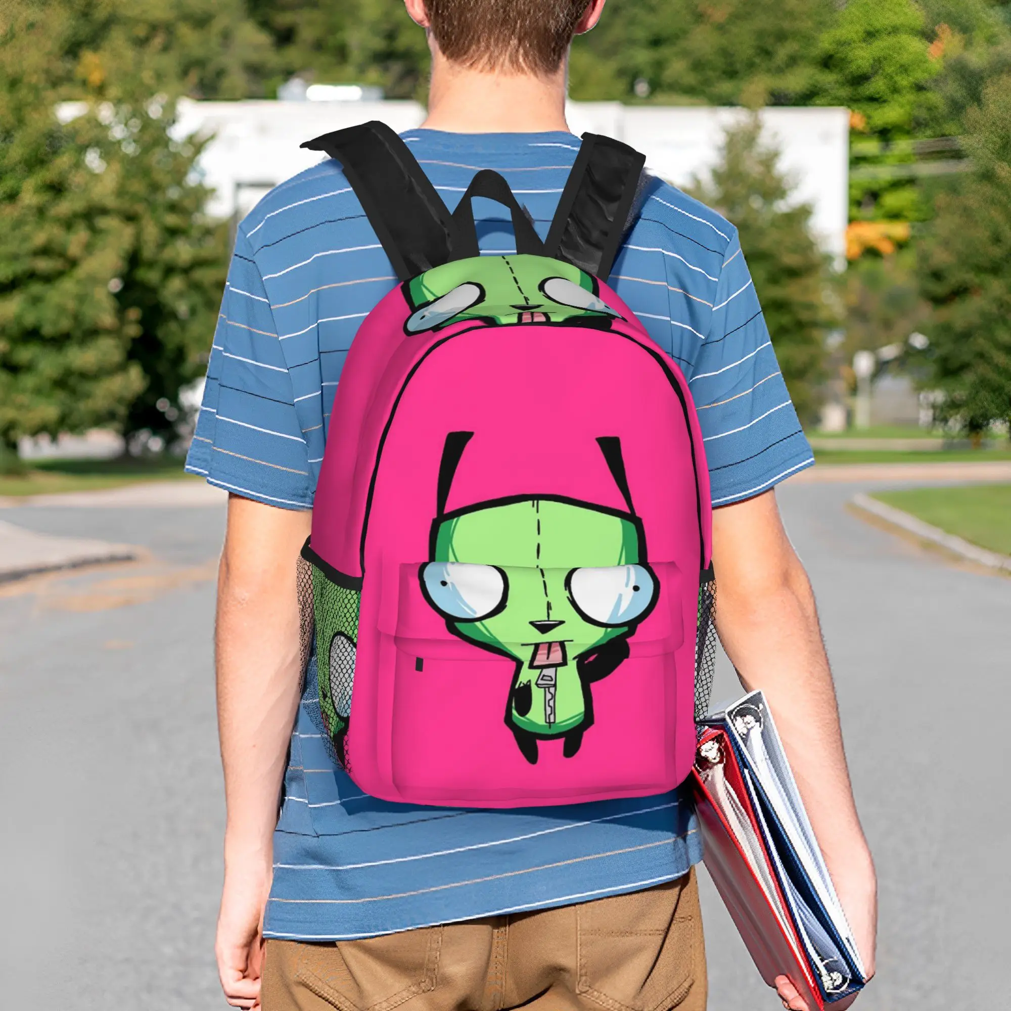 Фото Рюкзак Invader Zim Madness, горячая распродажа, вместительный рюкзак для мальчиков и девочек, сумка через плечо для мужчин и женщин, школьная сумка №5
