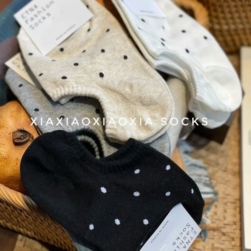 4 Pairs Of Spring And Summer Women's Socks Cartoon Silicone Non-slip Breathable Invisible Pure Cotton Ankle Boots Soft Socks