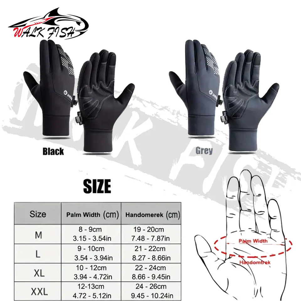 Зимние рыболовные перчатки WALK FISH водоотталкивающие ветрозащитные для