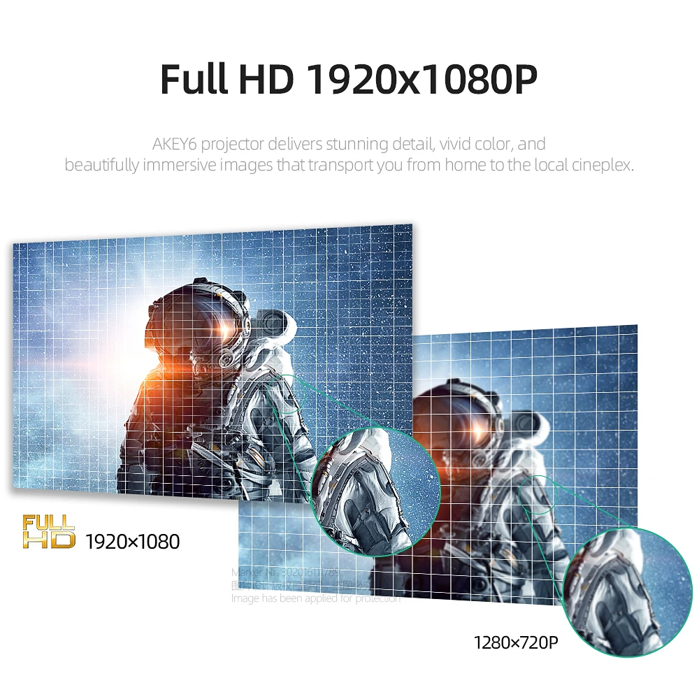 Проектор светодиодный AUN AKEY6 Pro 300 дюйма Android Wi-Fi 4K Full HD 1080P |